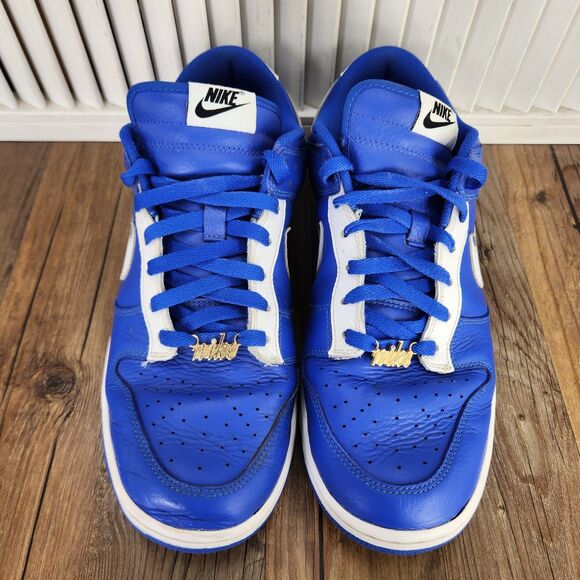 Nike Dunk Low Sneakers Mens Size 11.5 Royal Blue White Leather Shoes FJ2253-901 main image 8